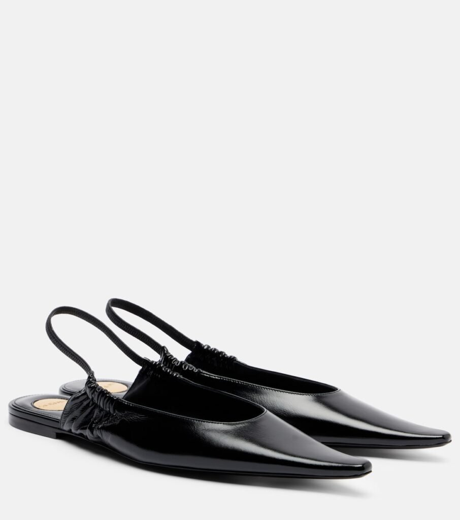 Ballerines slingback en cuir