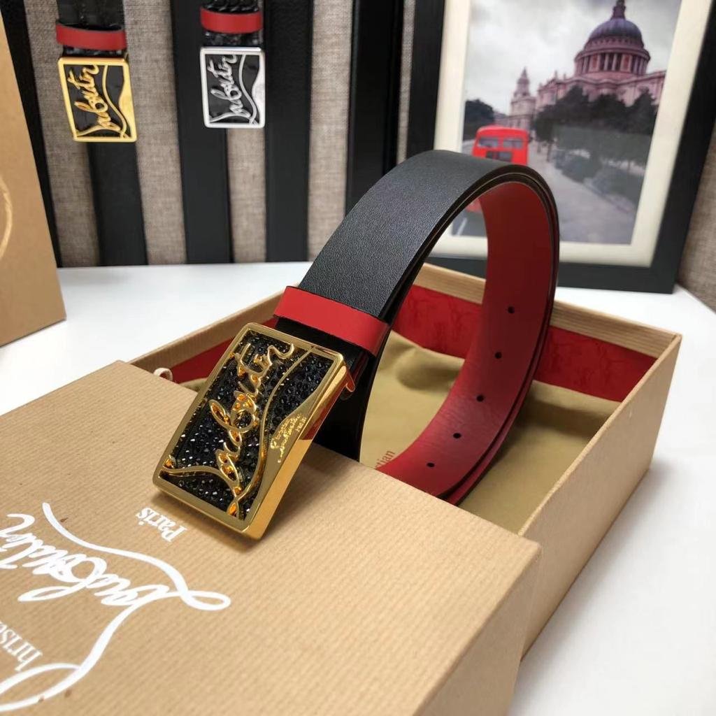 CHRISTIAN LOUBOUTIN - Ceinture en cuir à boucle logo Ricky