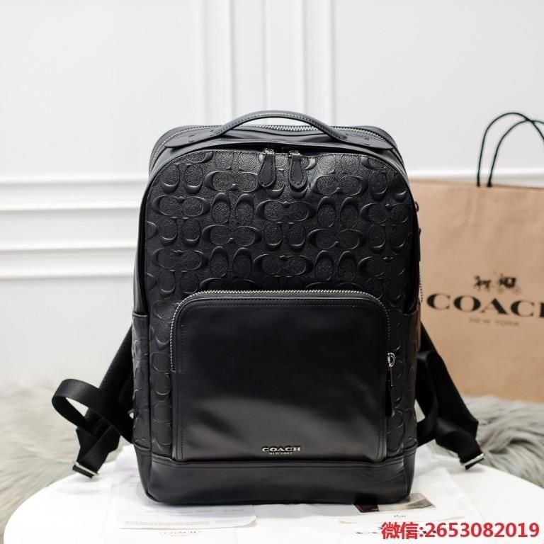 COACH || Sac à dos Graham en cuir signature noir