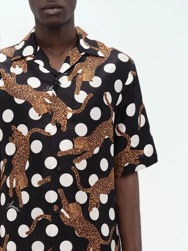 AMIRI || Chemise en soie à imprimé léopard Ghepard