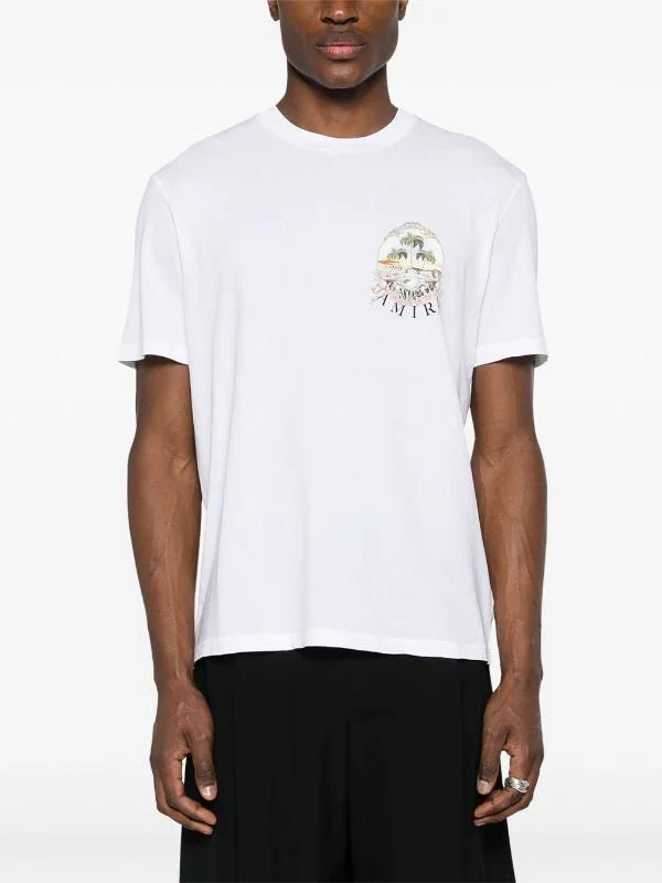AMIRI || T-shirt en coton imprimé chérubin / Blanc