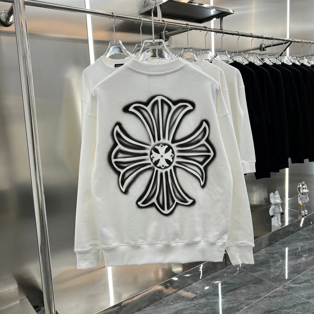 CHROME HEARTS || Sweat-shirt ras du cou blanc orné