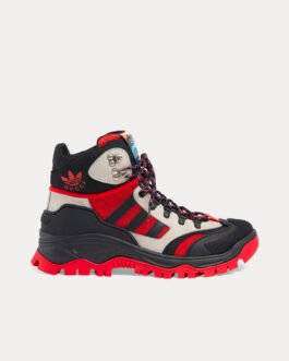 Baskets montantes à lacets Adidas x Gucci noires/rouges