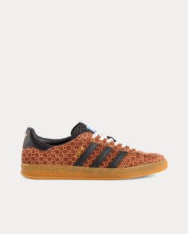 Baskets basses Adidas x Gucci Gazelle en daim marron