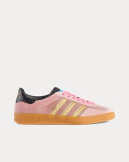 Baskets basses Adidas x Gucci Gazelle en velours rose