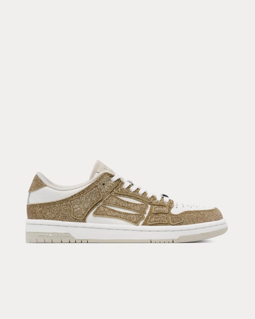 Baskets basses Shimmer Skel-Top dorées et blanches