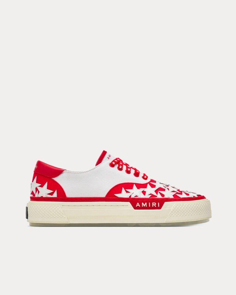 Baskets basses Court blanches/rouges