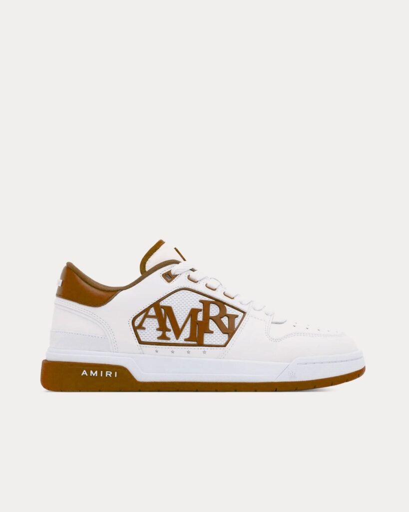 Baskets basses classiques blanches et marron