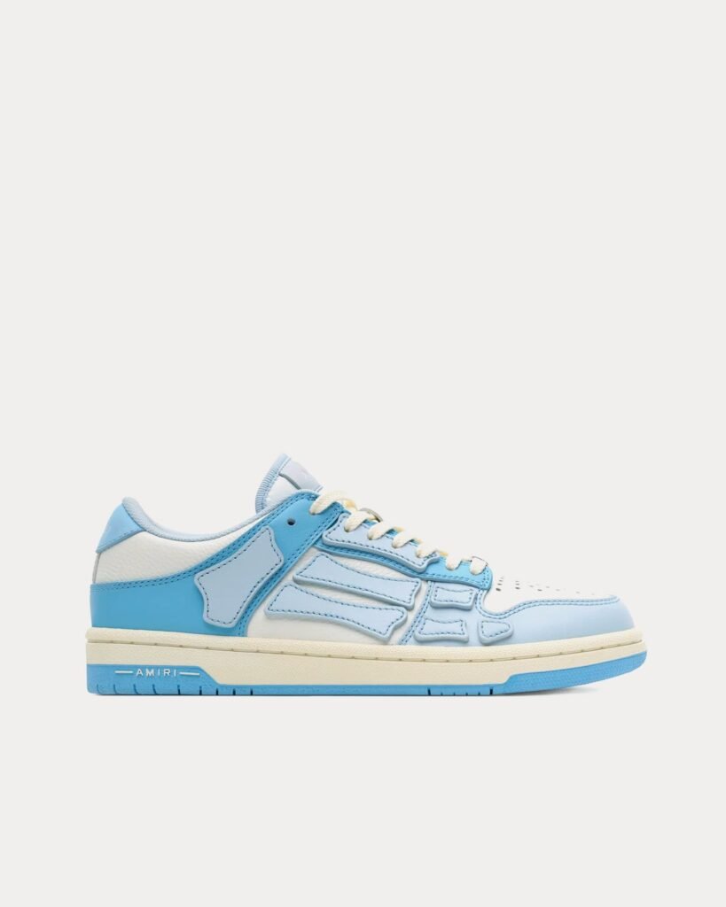Baskets basses bleues en cuir Skel-Top