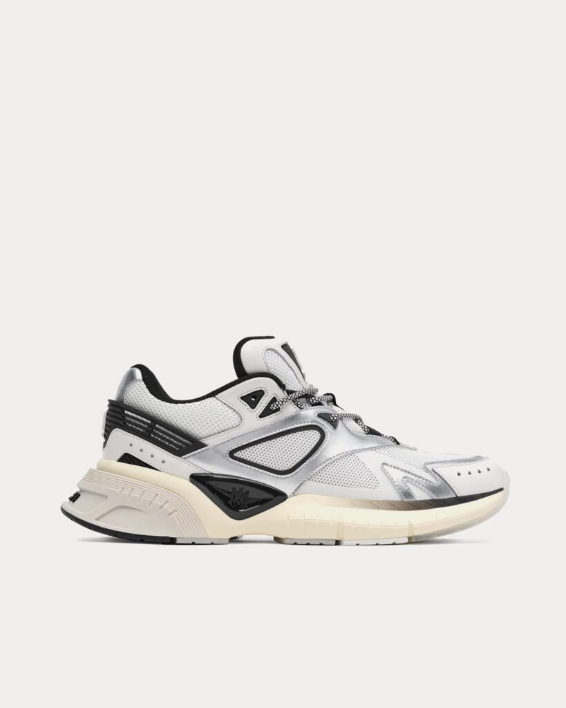 Baskets basses MA Runner noires, blanches et argentées
