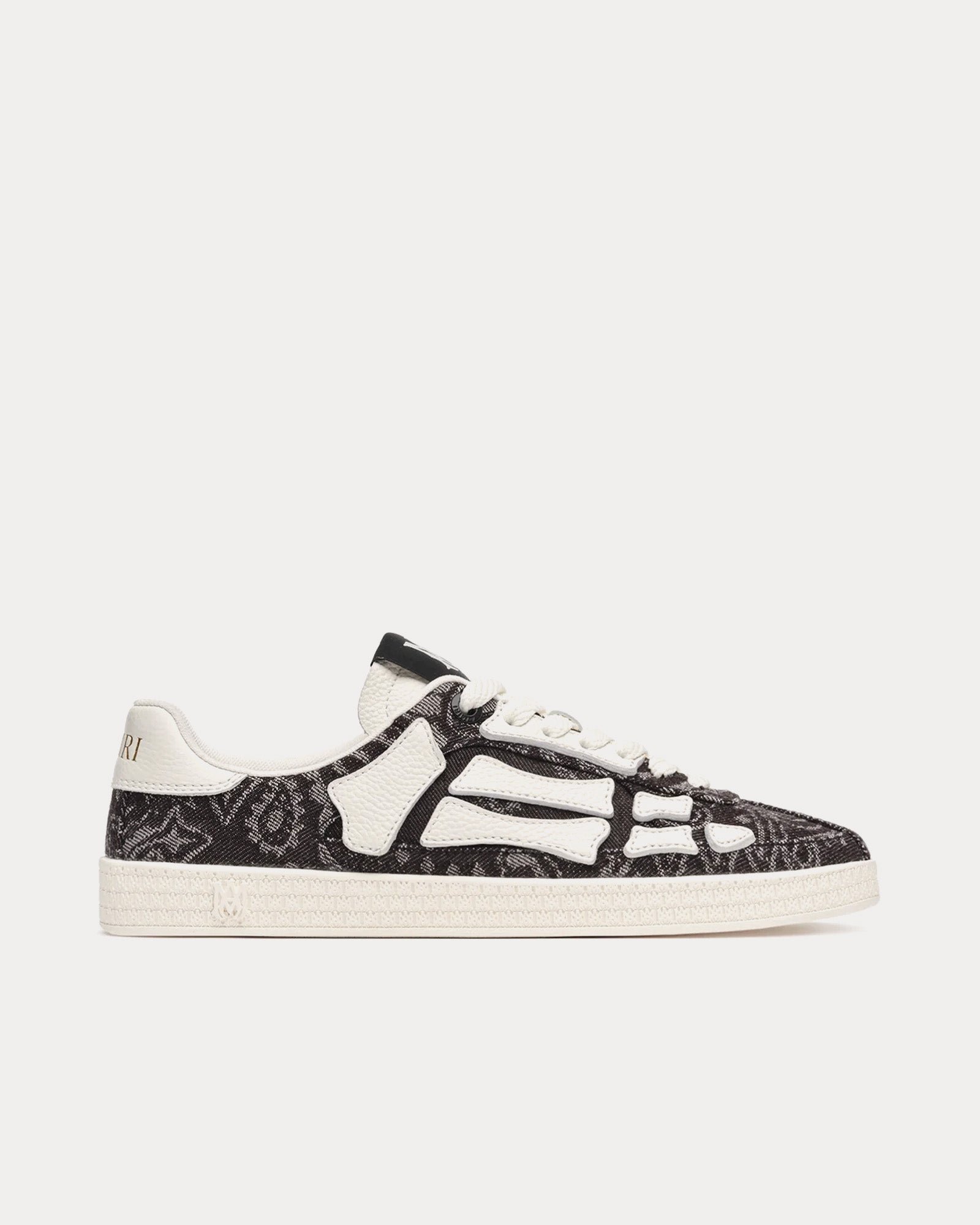 Baskets basses noires Pacific Bones en denim Bandana
