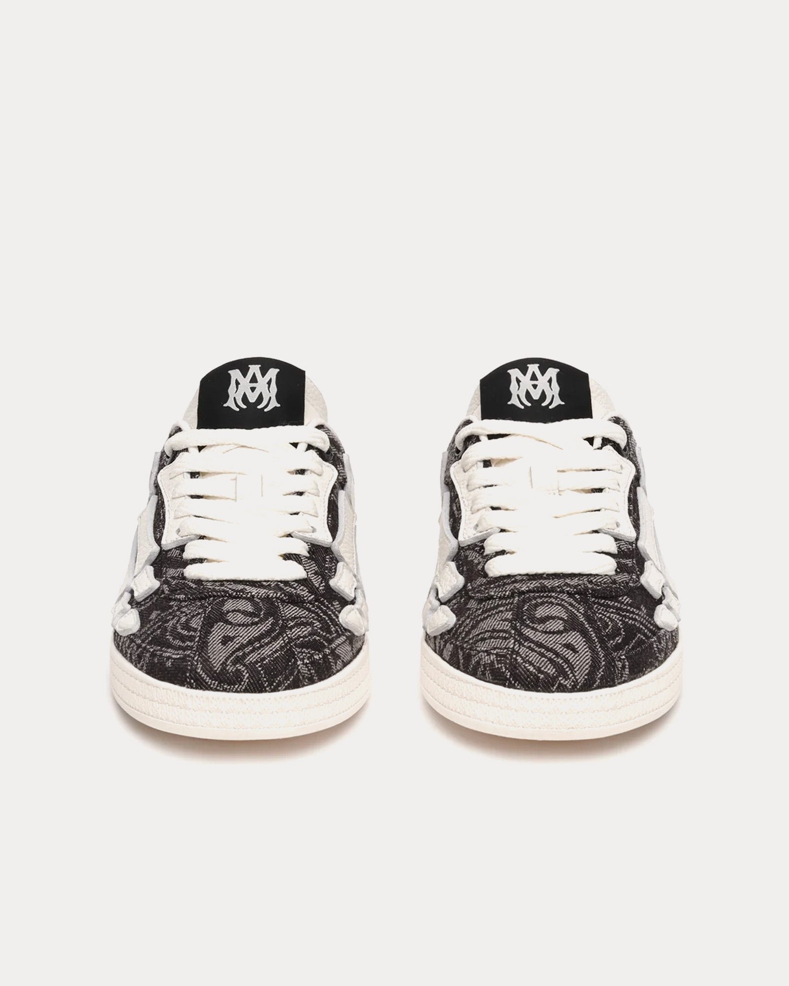 Baskets basses noires Pacific Bones en denim Bandana – Image 3