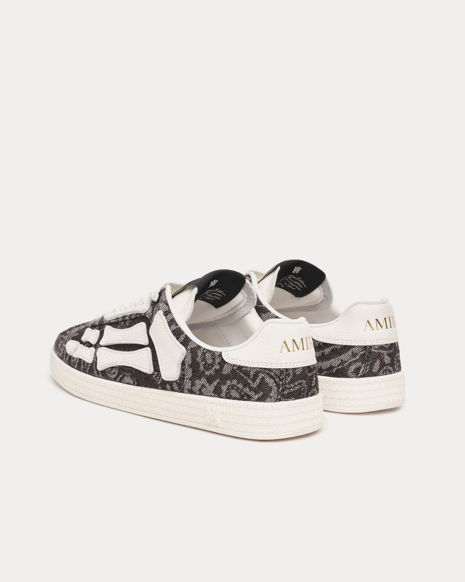 Baskets basses noires Pacific Bones en denim Bandana – Image 4