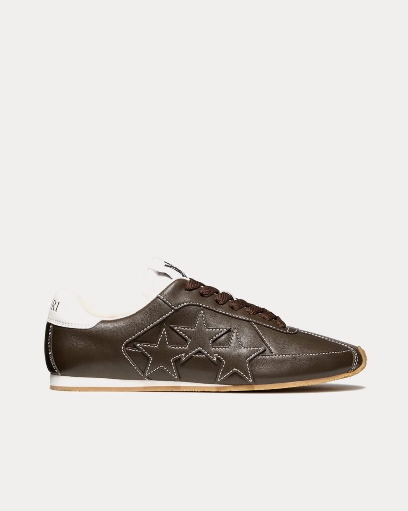 Baskets basses Pacific Flat en cuir marron foncé