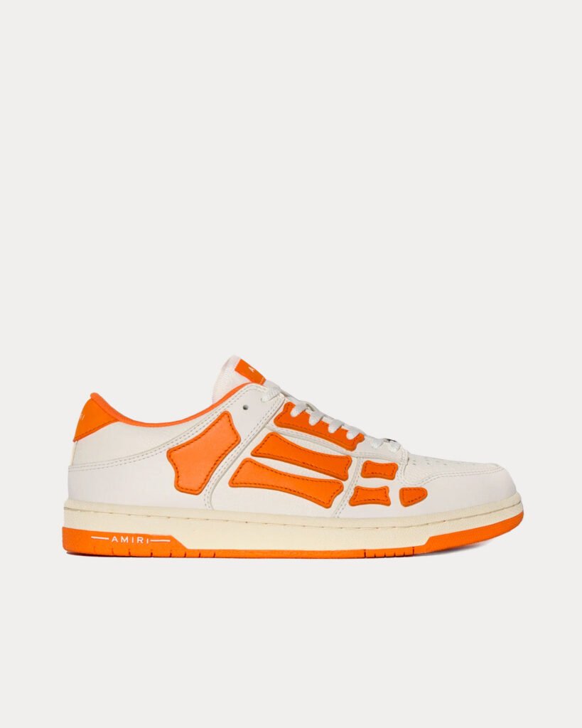 Baskets basses Skel Top blanches/orange
