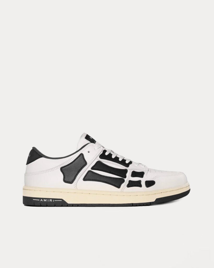 Baskets basses blanches et noires Skel-Top