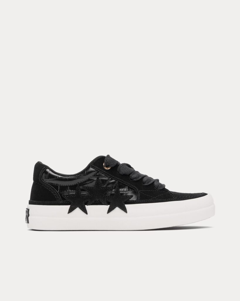 Baskets basses noires Sunset Skate à imprimé crocodile