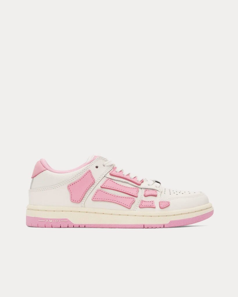 Baskets basses Skel-Top blanches/roses