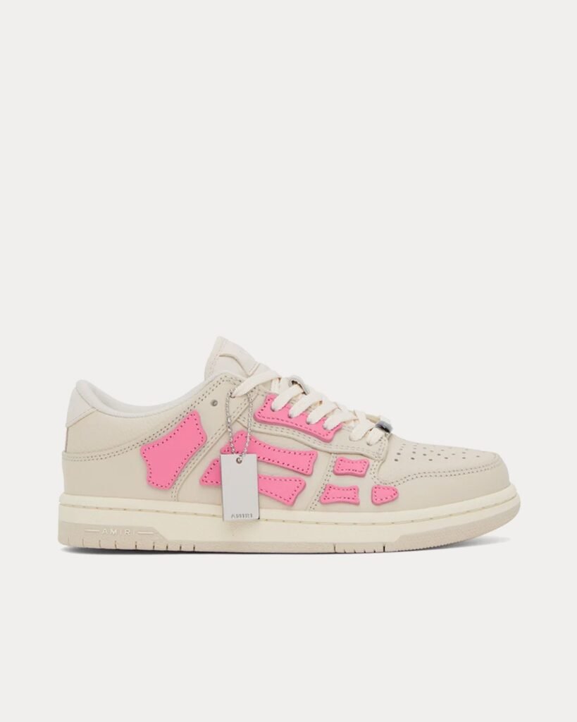 Baskets basses beiges et roses Skel-Top