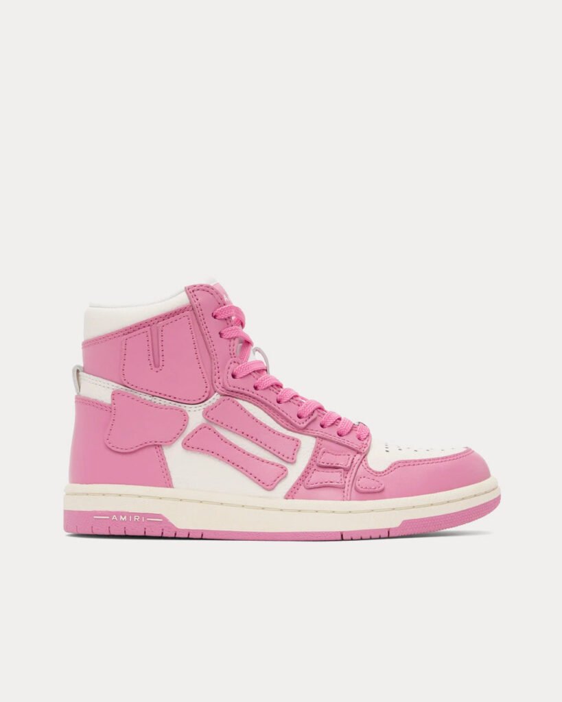 Baskets montantes Skel-Top Hi blanches/roses