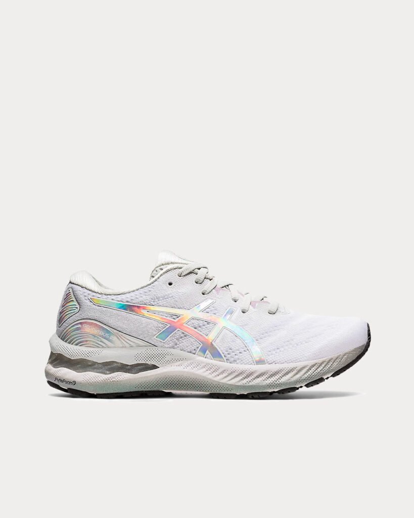 AsicsGel-Nimbus 23 Platinum Glacier gris / blanc Chaussures de running