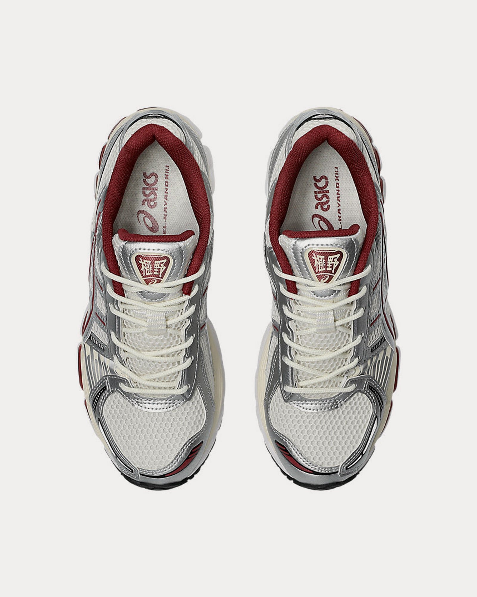 AsicsGel-Kayano 12.1 Cream / Pure Silver / Burgundy Low Top Sneakers – Image 2
