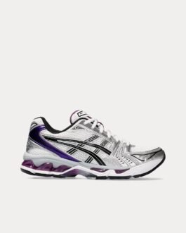 AsicsGel-Kayano 14 White / Dark Grape Low Top Sneakers