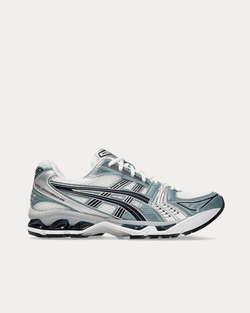 AsicsGel-Kayano 14 blanc / Fjord gris Sneakers basses