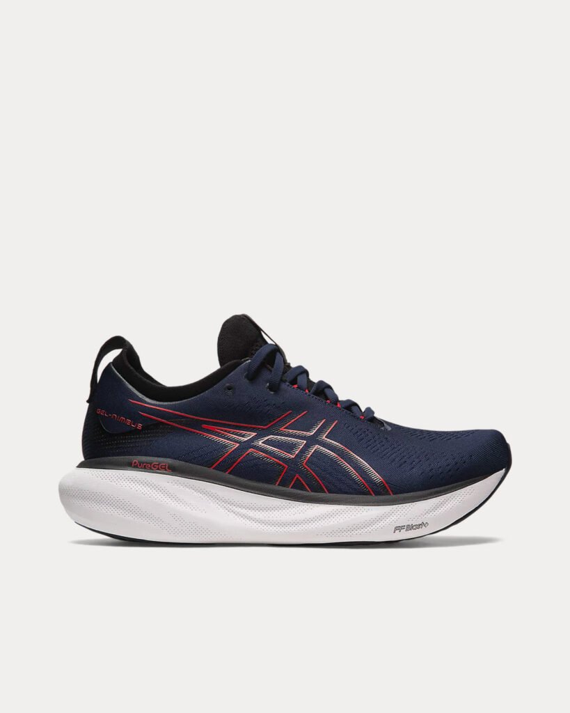 AsicsGel-Nimbus 25 Midnight / Electric rouge Chaussures de running