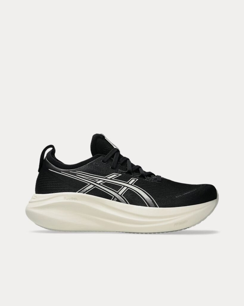AsicsGel-Nimbus 27 noir / Lake gris Chaussures de running