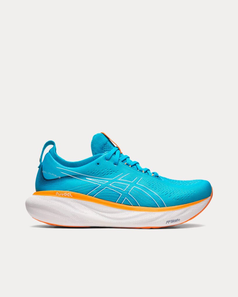 AsicsGel-Nimbus 25 Island bleu / Sun Peach Chaussures de running
