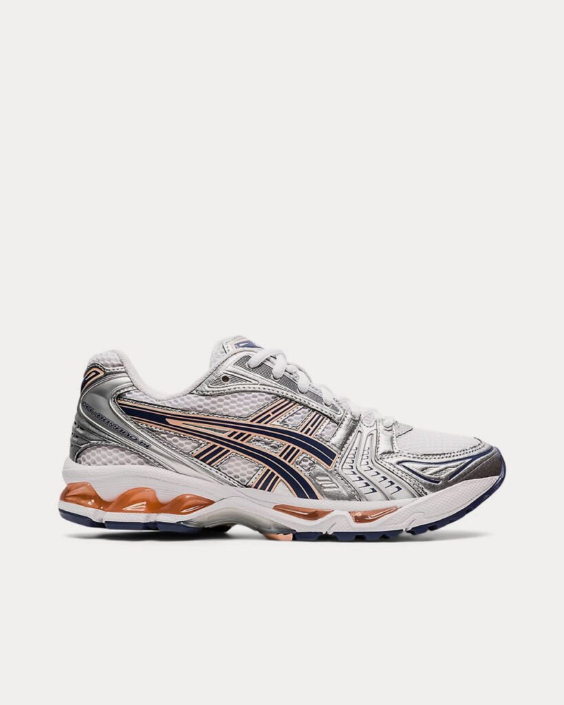 AsicsGEL-KAYANO 14 blanc / Thunder bleu Chaussures de running