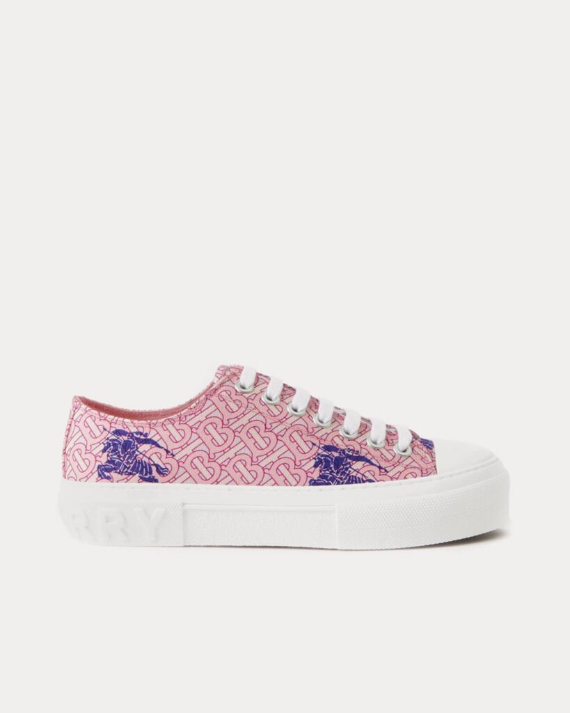 Baskets basses Burberry EKD en coton monogrammé améthyste foncé