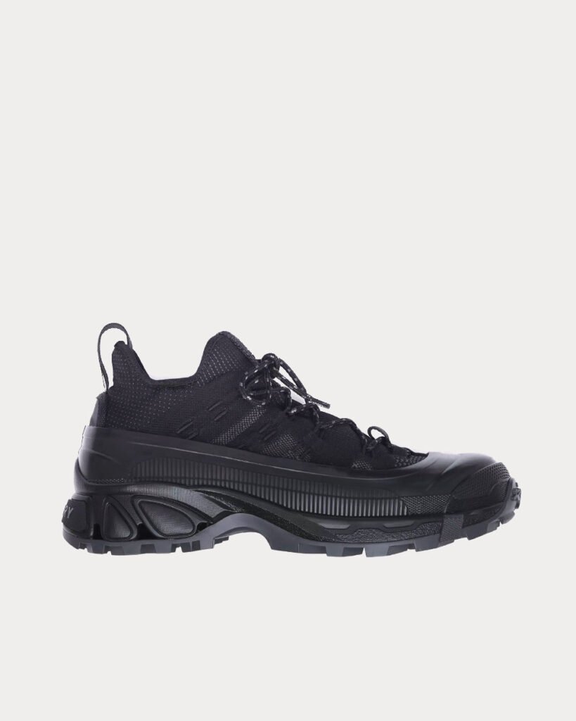 Baskets basses Burberry Arthur en nylon extensible tricoté noir