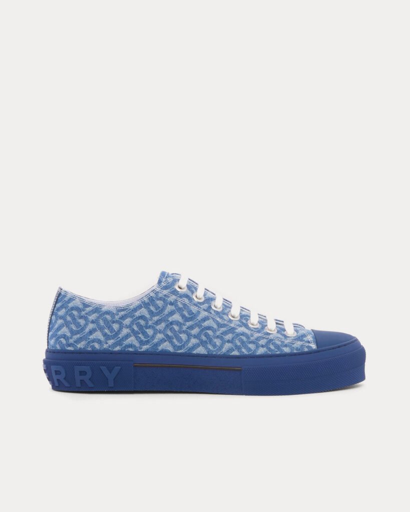 Baskets basses Burberry Monogram Denim Bleu