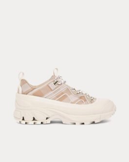 Baskets basses Burberry Arthur Check en coton doux fauve