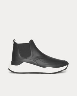 Baskets montantes Chelsea noires à semelle contrastante Burberry