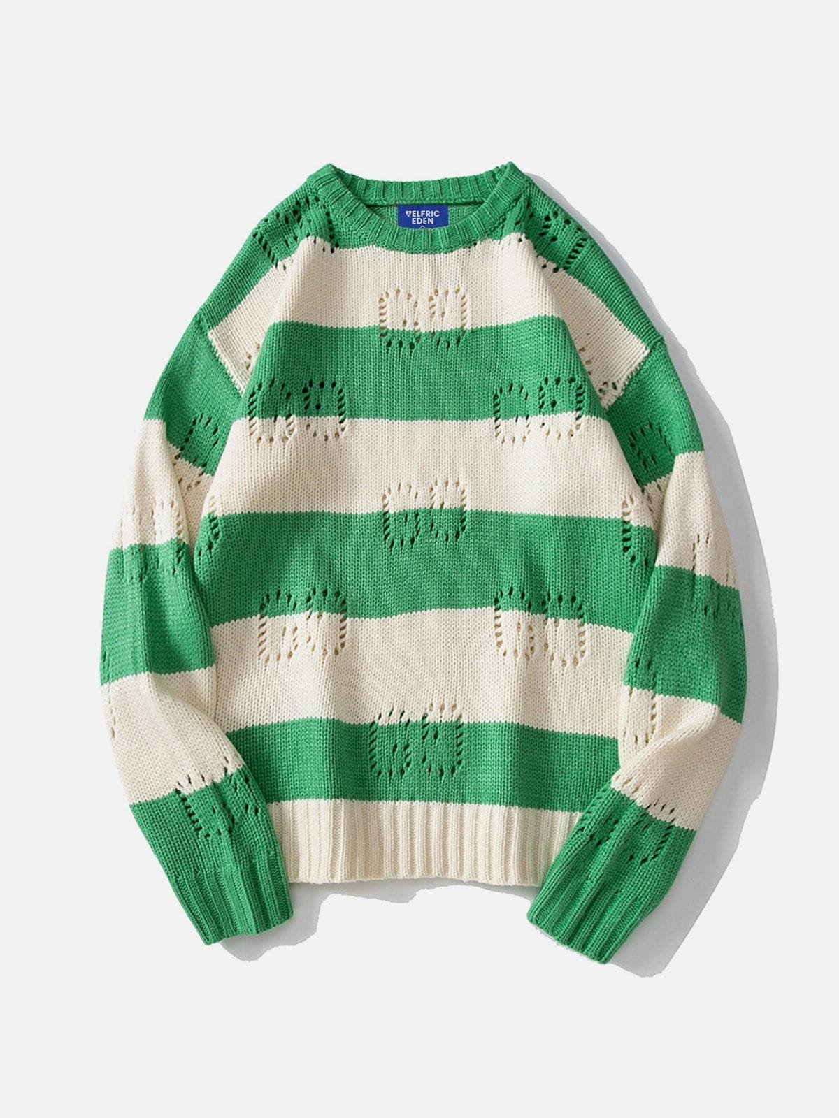 GUCCI || Pull rayé GG pour homme vert/jaune