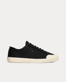 Baskets basses noires Celine AS-01 Alan en toile et cuir de veau
