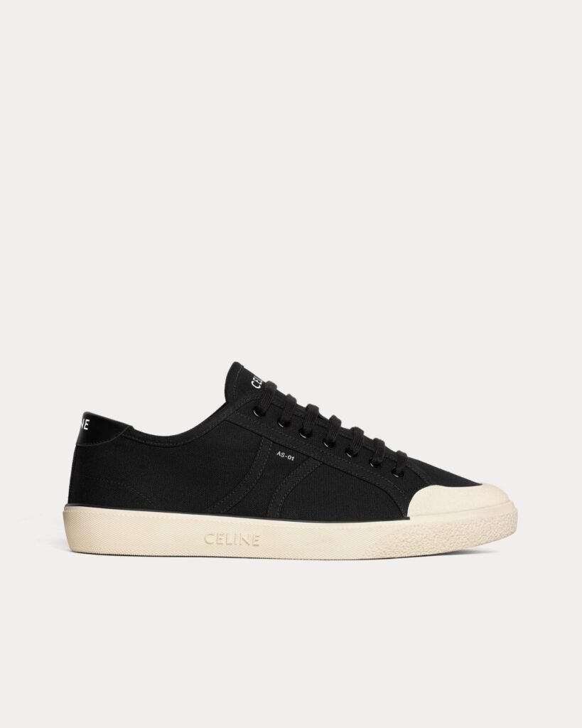 Baskets basses noires Celine AS-01 Alan en toile et cuir de veau