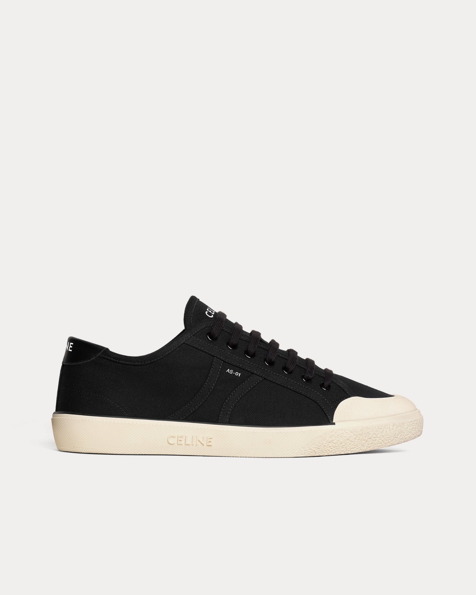 Baskets basses noires Celine AS-01 Alan en toile et cuir de veau