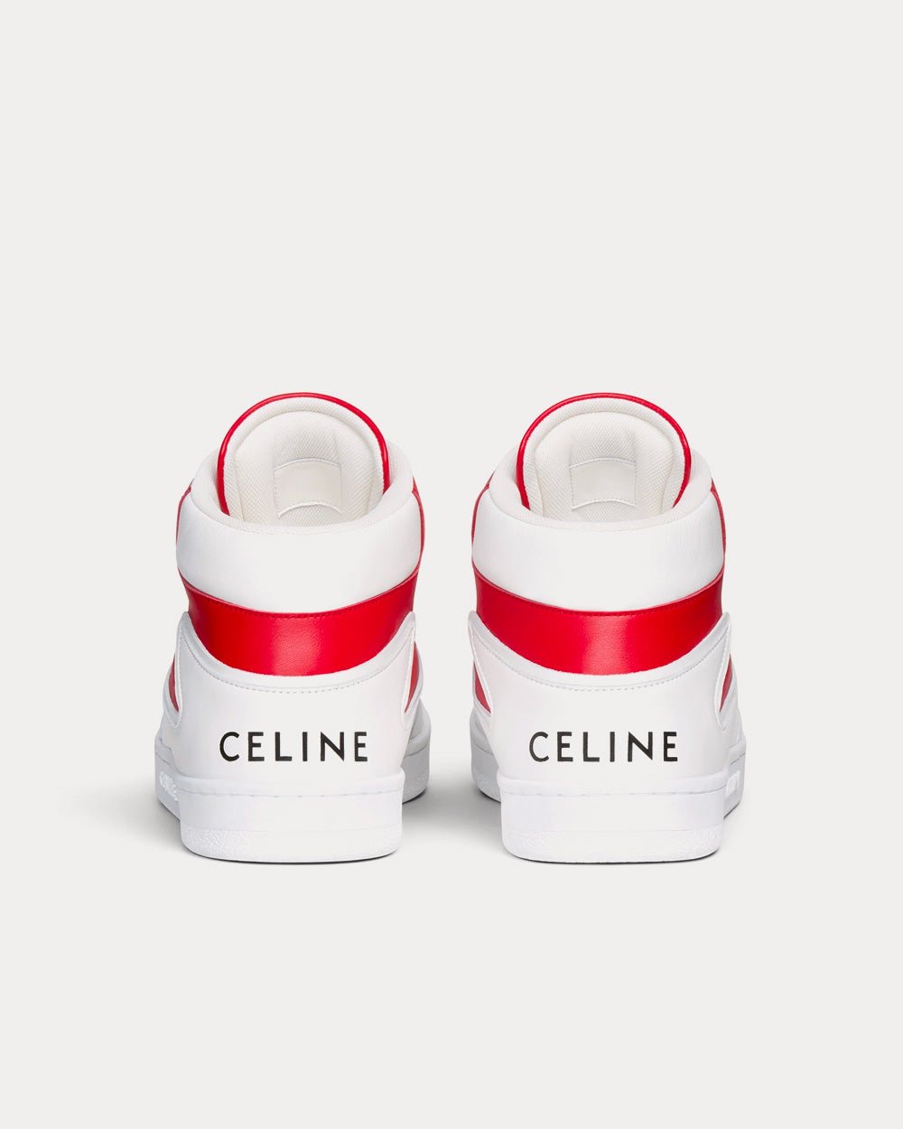 Baskets montantes Céline CT-01 « Z » en cuir de veau blanc optique/rouge – Image 3