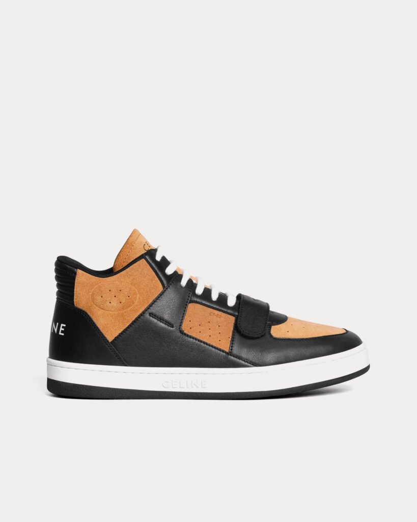 Baskets mi-hautes Céline CT-02 Scratch en daim et cuir de veau noir/beige