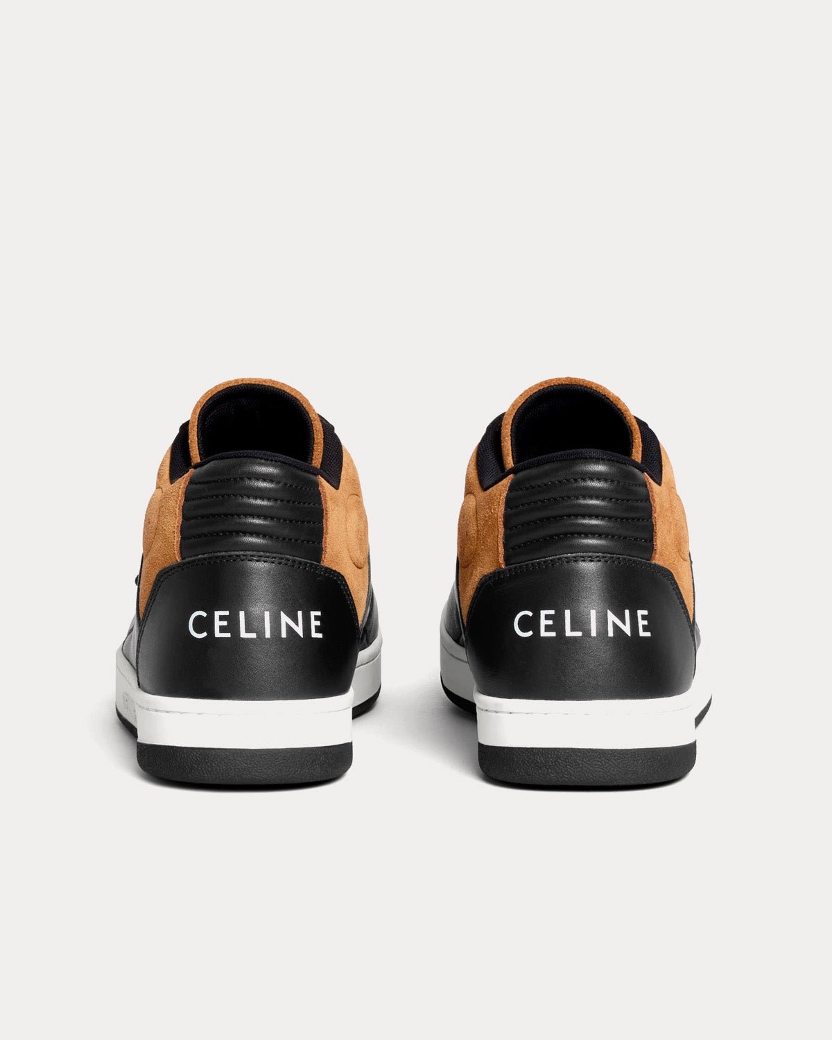 Baskets mi-hautes Céline CT-02 Scratch en daim et cuir de veau noir/beige – Image 3