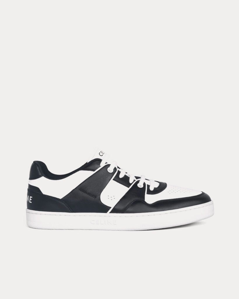 Baskets basses Céline CT-04 en cuir blanc/noir