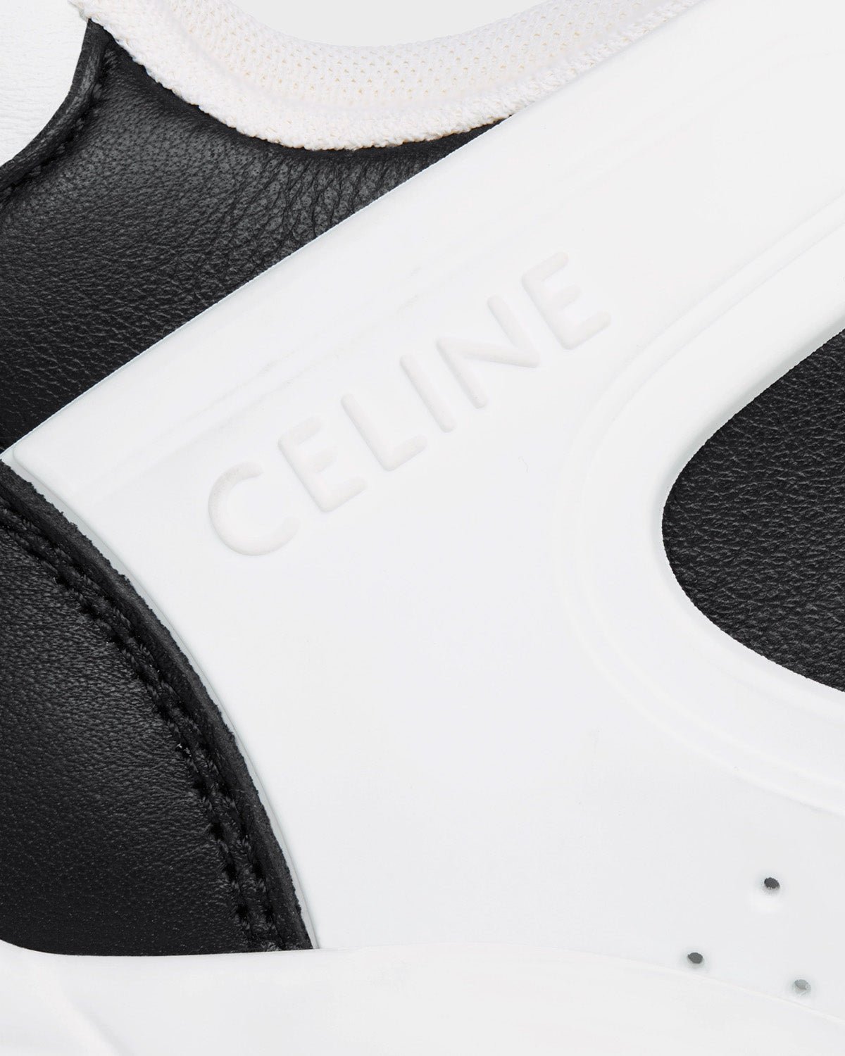 Baskets basses Céline CT-07 en cuir de veau blanc optique / noir – Image 3