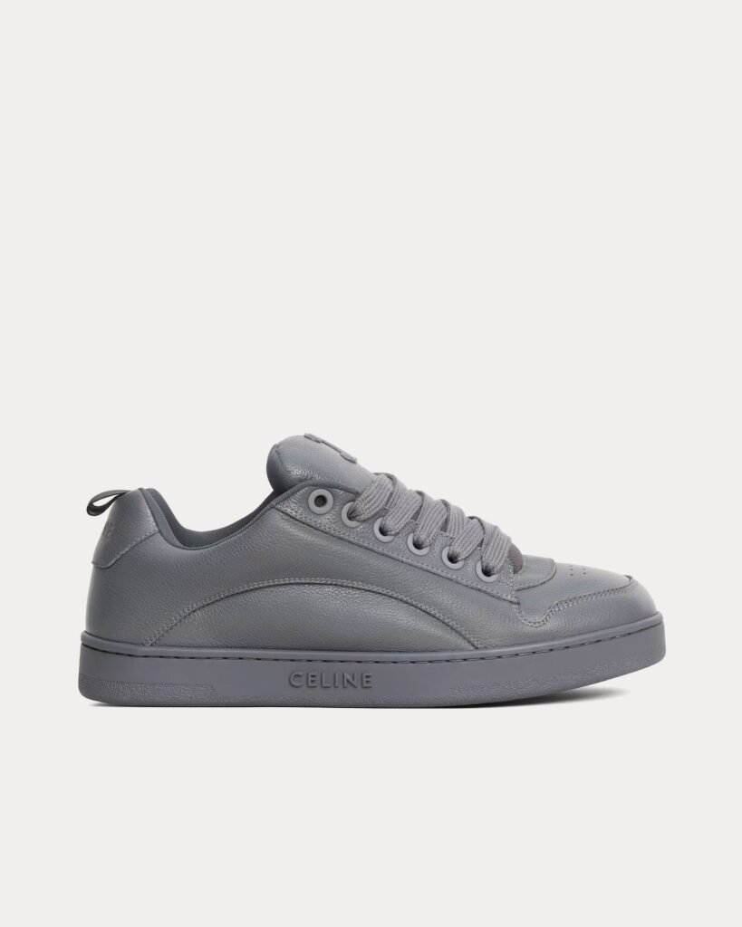 Baskets basses Celine Huntington grises en cuir vieilli et mesh
