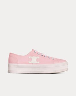 Baskets basses à lacets rose clair Celine Jane