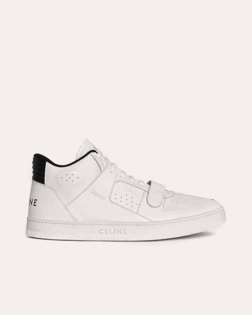 Baskets mi-hautes Céline CT-02 Scratch en cuir de veau blanc optique / noir