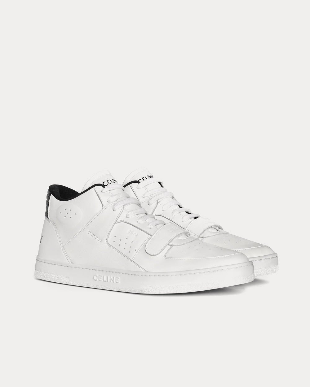 Baskets mi-hautes Céline CT-02 Scratch en cuir de veau blanc optique / noir – Image 2